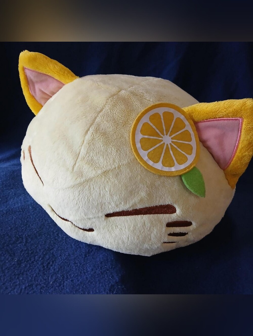 FuRyu Nemuneko Cute And Fluffy Cat Plush 15" With Lemon~Large Cat Kitty